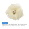 MECCANIXITY Artificial Rhinestone Chiffon Flower Heads, Beige Faux Flowers 2