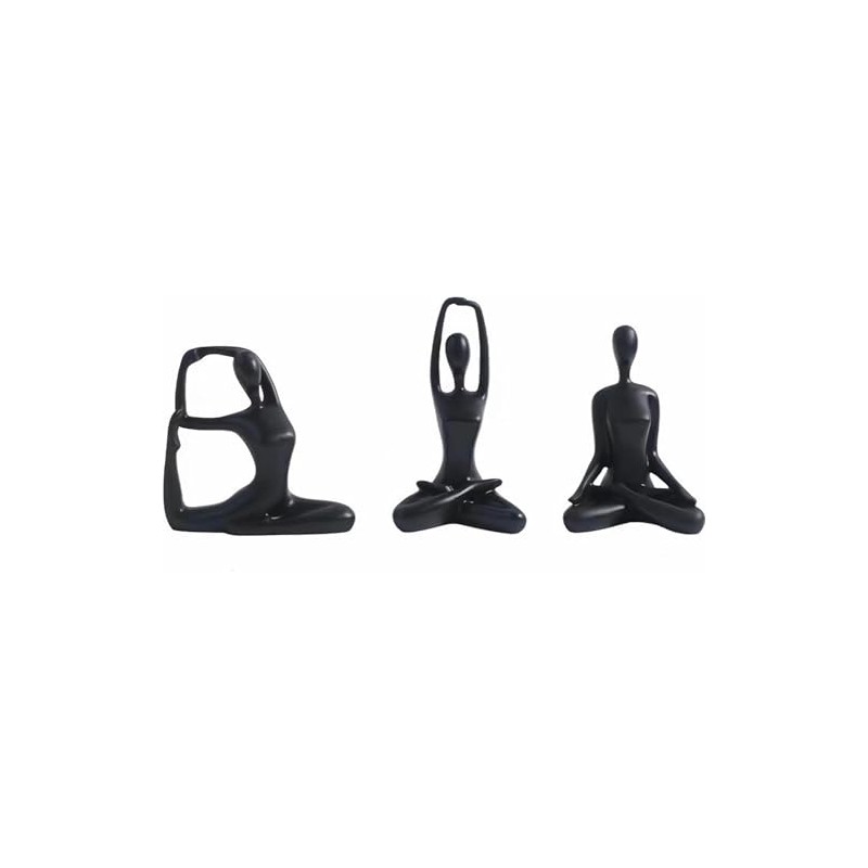 NxInnoX Meditation Yoga Statues 3pcs, Resin Zen Yoga Figurines for