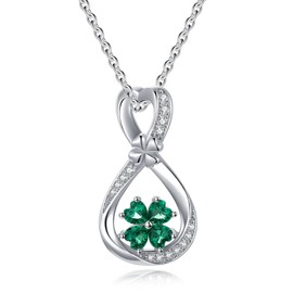 MEIDERBO Infinity Clover Necklace for Women 925 Sterling Silver Lucky Four Leaf Clover Pendant Jewelry for Birthday Christmas