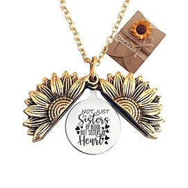 LEXLUNE You Are My Sun Shine Sunflower Locket Necklace, Cool Graduation Gifts for Her 2023, College Graduation Gift, High School Graduation Gift (Gifts for Sisters)