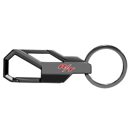 iPick Image Compatible with Dodge R/T Logo Gunmetal Black Carabiner-Style Snap Hook Metal Key Chain Keychain