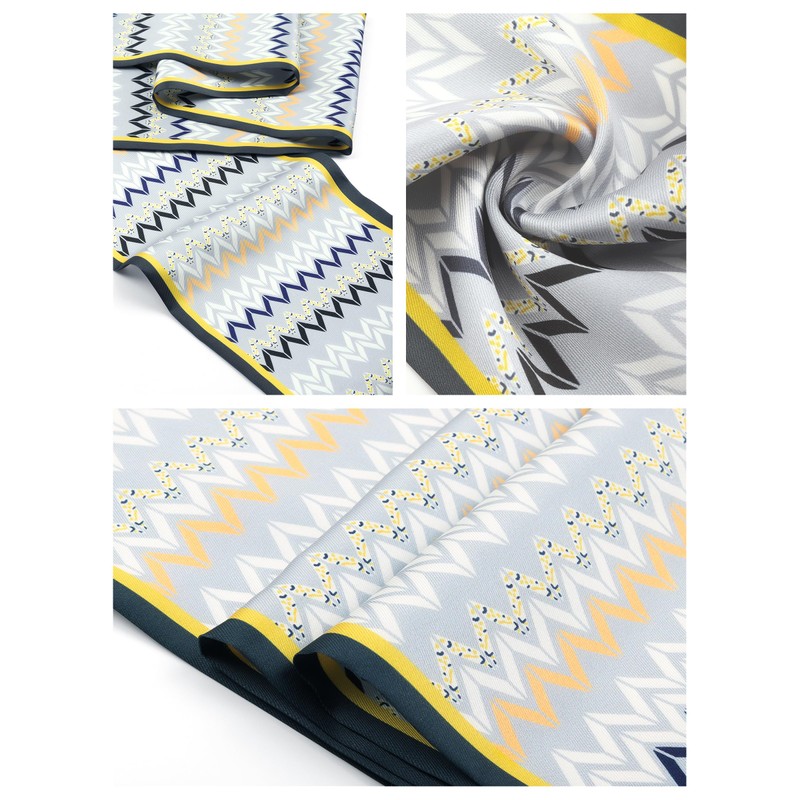 WANYING Men's Faux Silk Ascot Tie Scarf Multifunctional Neckerchief Long