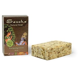Prabhuji's Gifts Saucha Soap Bar - Natural Coconut Oil Soap - Nourishing and Beautifying Body Soap Bar - Bar Soap for Women and Men - Made with Essential Oils - (Cocoa Scrub)