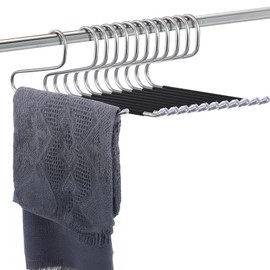 12 Pack Blanket Hangers for Closet, Tablecloth Hangers, Quilt Hanger - Heavy Duty Stainless Steel with Non-Slip Coating (13.5 Inches, Black)