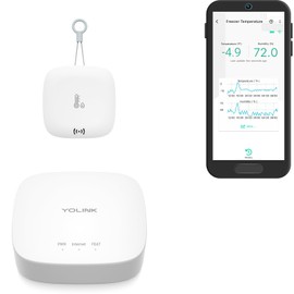 YoLink Smart Outdoor Temperature & Humidity Sensor, Hygrometer, Thermometer, 1000' Long Range, 2+ Years Battery Life, App Alerts, Text/SMS, Email Alerts, Alexa, IFTTT Integration. Hub Included!