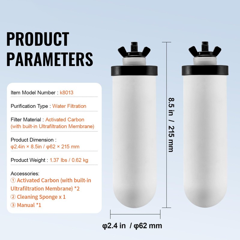 Happybuy Water Filters Replacement, Purification Elements. Ceramic Replacement Filters, Gravity