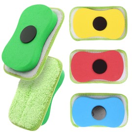 4PCS Magnetic Reusable Whiteboard Eraser, Washable Chalkboard Multi-Functional Chalk Eraser, Microfiber Blackboard Eraser Colorful Dry Wipe Eraser for Markers, Classroom, Home and Office