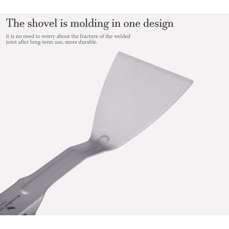 iBasingo Titanium Folding Spatula Small Camping Frying Shovel Kitchen Beefsteak