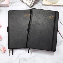 Academic Diary 2025-2026 - Diary 2025-2026 Day Per Page, A5 Page a Day August 2025 - July 2026 with Pen Loop, 180° Flat out, Monthly Stickers