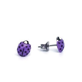 Ladybug Stud Earrings with Surgical Steel Posts