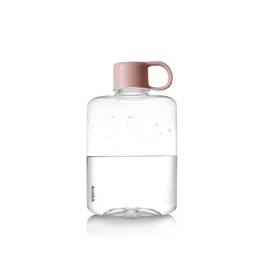 ALLKELR Portable Flat Water Bottle, BPA Free Tritan Plastic Travel Water Bottle for Camping, Fitness, Outdoor Sports, Fits Purse and Pocket (Pink, 12.2 oz)