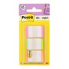 Post-it Tabs, 1 in, Lined, Pink, Green, Orange, 22 Tabs/Color,