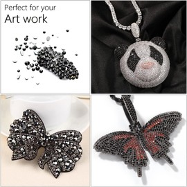 qiipii 3mm 4mm 5mm Mix Bag Resin Rhinestones for Crafting Flatback Jelly Stones Bulk Diamonds Crystals Gems Charms for Nails Face Eyes Makeup Mugs Tumblers Bottles DIY Crafts Clothes Shoes