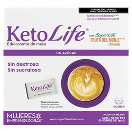 Stevia, Stevia Super Life Keto Life Caja con 80 sobres de 1g, 80 gramos