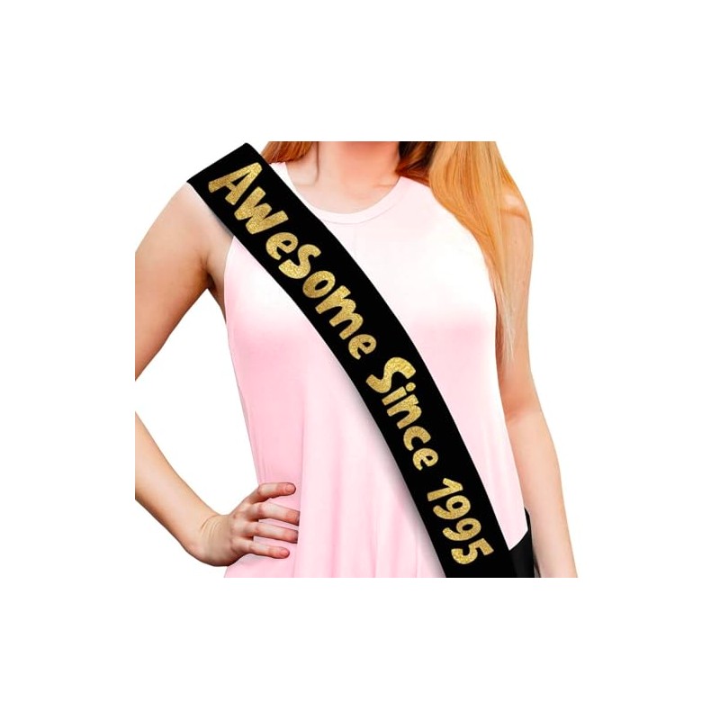 Awesome Since 1995 Black and Gold Sash - Happy 30th