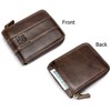 Genuine Leather Men Wallet Zipper RFID Blocking Vintage Bifold Wallets