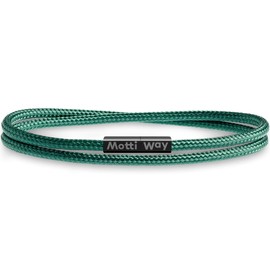 Motti Way Nautical Durable Rope Cord Cuff Unisex Waterproof Green Bracelet with Magnetic Clasp for Women & Men, S-M Size