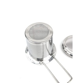 Infusor de té de hojas sueltas de acero inoxidable con tapa y cesta para té de hierbas