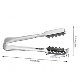 CooCoo Baby Stainless Steel Ice Tong - 0.8mm Thick, 48g - Stocked, Durable, Rust-Resistant Kitchen Utensils Set for Ice Cube Tray, Coffee Bar, Home, Party - Serrated Tips, Ergonomic Grip