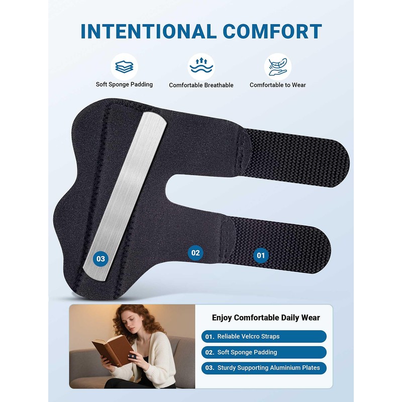 Upgraded Trigger Finger Splint, 2 Pcs Extended Double Strap Knuckle