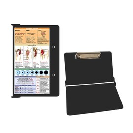 Foldable Clipboard Nursing Clipboard Lightweight Aluminum Construction Full Size Clipboard for Business, Hospital,Office, School - Black