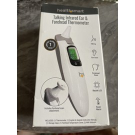 HealthSmart Talking Infrared Ear & Forehead Thermometer HealthSmart Batteries Included NEW