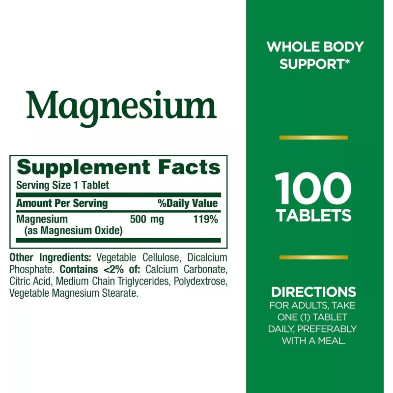 Nature’s Bounty 2 Pack High-potency Magnesium 500 mg 200 Tablets