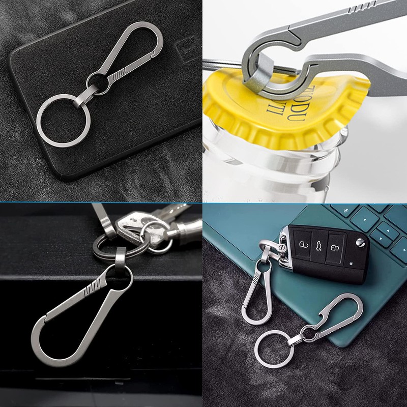 DOKeep Titanium Alloy Car Key Holder, Lightweight, Rust Free, Carabiner