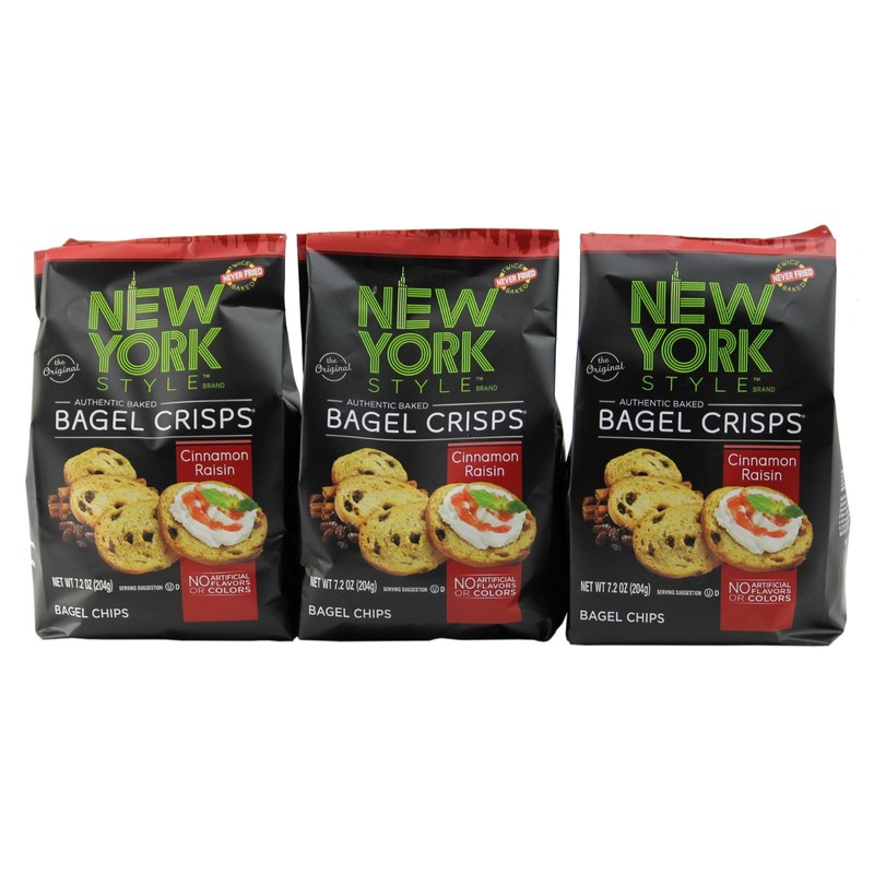 New York Style Bagel Crisps CINNAMON RAISIN, 7.2 Ounce -(Pack