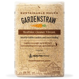 HealthiStraw GardenStraw, 3 cu ft (20 lbs) All-Natural Mulch for Gardens, Vegetables & Lawn Seeding – Water-Conserving Wheat Straw – Thoroughly Cleaned, Sustainable