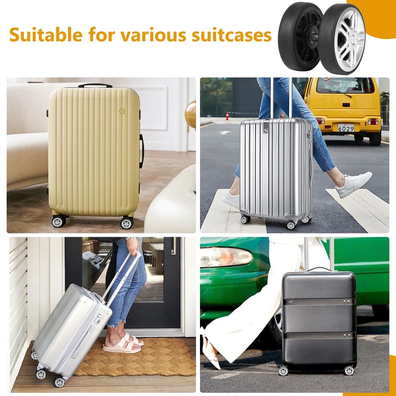 EXLECO Suitcase Replacement Wheels, 8 x suitcase replacement wheels