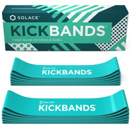 KICK BANDS Chair Bands for Kids with Fidgety Feet 12-Pack - ADHD Fidget Kickbands for Classroom Chairs & Desks - Solace Sensory Kickband (TEAL)