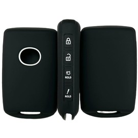 REPROTECTING Silicone Rubber Key Fob Cover Compatible with 2019-2025 Mazda 3 6 CX-30 CX-5 CX-9 CX-50 WAZSKE11D01 662F-SKE11D010 (Black Pink)
