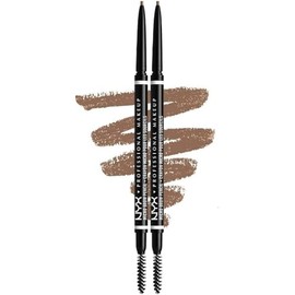 NYX Professional Makeup Eyebrow Pencil, Twin Pack, Micro Brow Pencil, Double-Sided with Retractable Eyebrow Pencil and Brush, Waterproof, Eyebrow Pencil, Vegan Formula, Colour: 01 Taupe