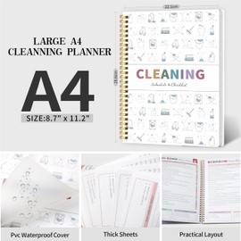 Adhd Cleaning Planner for Adults Women, Cleaning Schedule and Checklist Organizer, Household Cleaning Planner with Daily/Weekly/Monthly Task, Editable Chore Chart Notebook for Home, Family Cleaning Tasks, DIY Home Improvement