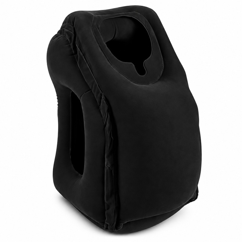 Inflatable Travel Pillow for Airplane & Train Trips – Forward-Resting
