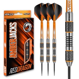 RED DRAGON Amberjack 5: 22g Tungsten Darts Set with Flights and Shafts (Stems)