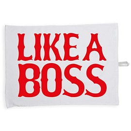 Hippowarehouse Like a boss Tea Towel Eco Printed Dish Cloth Kitchen accessory 50cmx70cm 100% Cotton