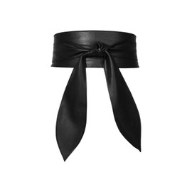 LumiSyne Women's Obi Belt Wide Belt Retro Cinch Belt Soft PU Leather Fashion Wrap Belt for Lacing Knot Waist Belt Tie Belt Corset Belt Waist Belt for Dresses Daily Party, black