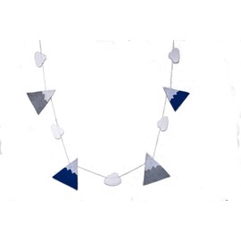 ELLA & MAX Kids Nursery Decor Mountain Garland Banner Black Felt Bunting, Woodland Theme Nursery, Rustic Nursery Decor. Handmade in USA.