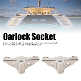 SIXRUN Rowlock Side Mounted 316 Stainless Steel 1/4" Deep Polished Socket for Boats, Yachts, Marines, Ships and RVs