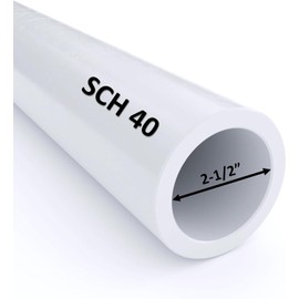 VENTRAL PVC Pipe Sch40 2.5 Inch (2.5) White Custom Length 1FT Feet