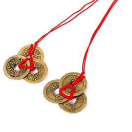 YPY 2 Pack Chinese Feng Shui Coins Set & Lucky Charm Ancient I Ching Coins for Prosperity Protection Good Fortune Wealth and Successes (2, Triangle Ornaments)