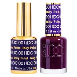DND DC Gel Polish Set, Purple Collection, UV/LED Gel Polish and Air Dry Nail Lacquer, Matching Chip-Free Polish Duo, 001 Inky Point, 0.5 Fl Oz