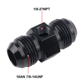 EVIL ENERGY 10AN Male to 10AN Male Flare Union Coupler with 1/8 NPT Gauge Port Fitting Adapter