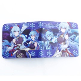 G-Ahora Boys Genshin Impact Leather Wallet Biofold Anime Credit Card Holder Ganyu Foldable Wallet, Ganyu, Foldable Wallet.