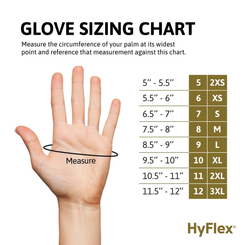 Ansell HYFLEX 11-600 Light Duty Nylon Industrial Gloves w/Palm Coating