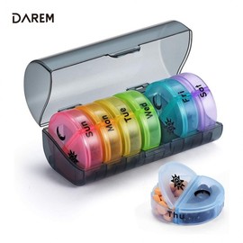 Darem Seven Days Daily Pill Case / Portable Pill Case Color 2ea