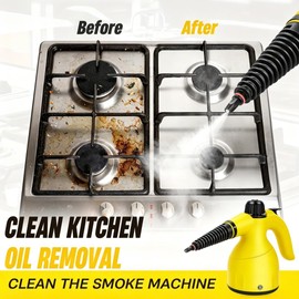 Handheld Steam Cleaner for Kitchen & Car Cleaning, Pet & Child Safe, 450ml Portable Steam Cleaner with 6 Multi-Surface Accessories, 110°C High Temperature for Cleaning of Cars, Kitchen & Windows