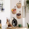 3PCS Hanging Cotton Rope Baskets, Equipped with 3pcs metal black